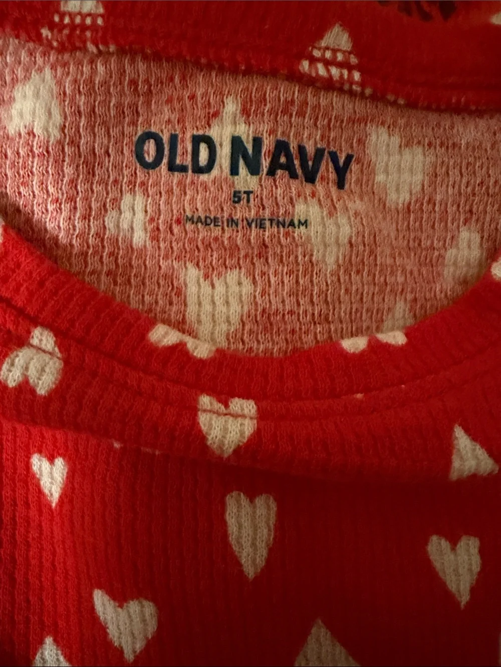 Old Navy Red & White Heart and Floral Long-Sleeve Tees (2-Pack)